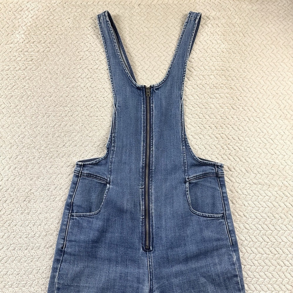 Free People Denim Overalls Women's Size 2 Jump suit Boho Festival Retro Western - Picture 4 of 16